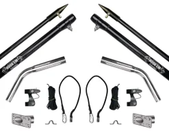 Hookem Outrigger Set with Rigging Flush Mount 4.5m 3-piece Black