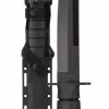 Ka-Bar KB1266 Modified Tanto Knife with Black Hard Plastic Sheath Straight Edge