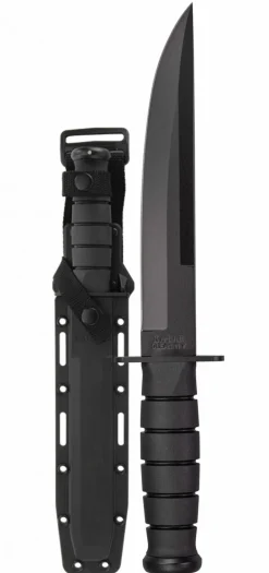 Ka-Bar KB1266 Modified Tanto Knife with Black Hard Plastic Sheath Straight Edge