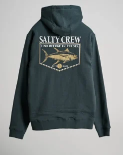 Salty Crew Angler Sherpa Zip Hoodie Coal Black