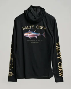 Salty Crew Big Blue Hooded Sunshirt Mens Black