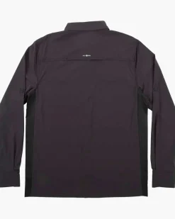 Salty Crew Charter LS Tech Woven Tee Black