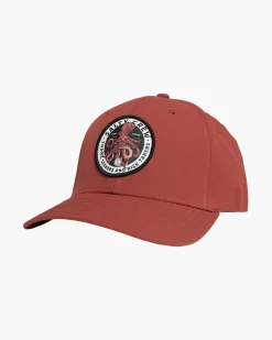 Salty Crew Deep Reach Elastic 6 Panel Hat Mahogany