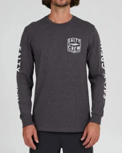 Salty Crew Fishery LS Tee Charcoal Heather