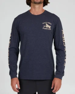 Salty Crew Frequent Flyer Prem LS Tee Navy Heather