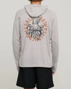 Salty Crew Tentacles Hood Sunshirt Stone Grey