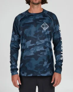Salty Crew Tippet Pinnacle LS Blue Camo