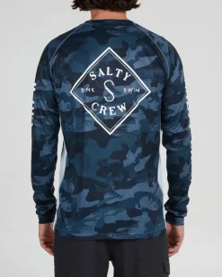 Salty Crew Tippet Pinnacle LS Blue Camo